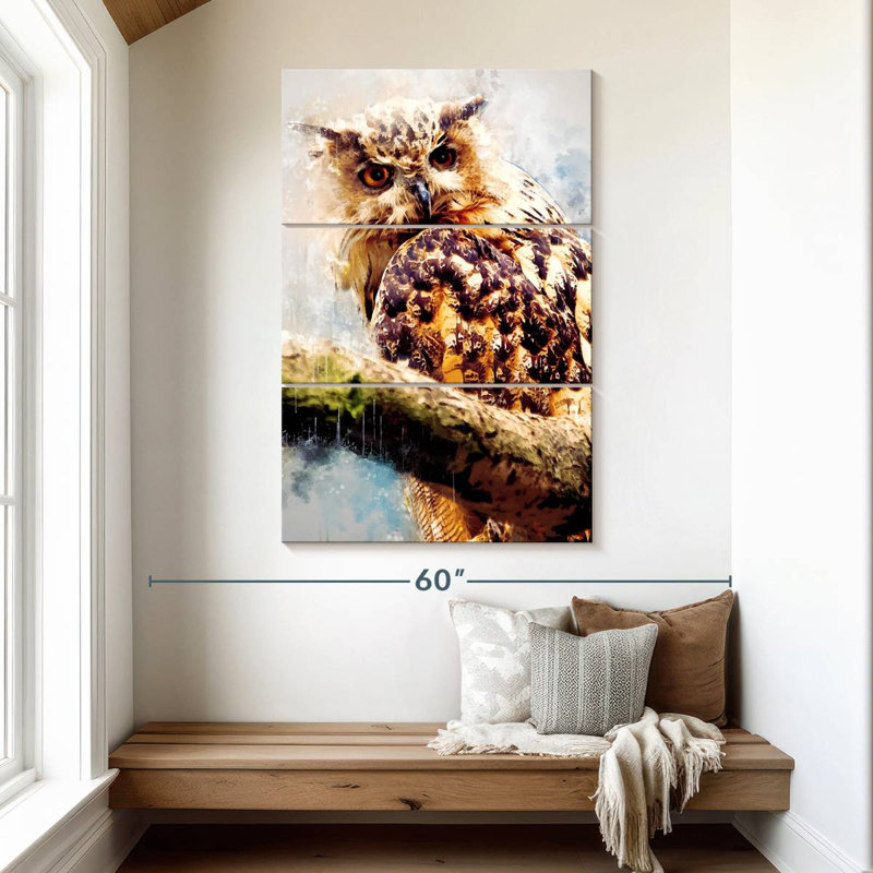Brampt Owl Looking, 50" H x 32" W
