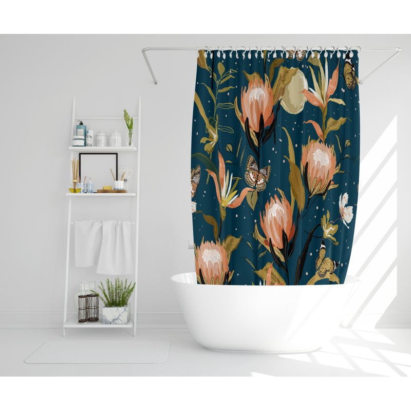 Furness Polyester Shower Curtain Set, 177cm H x 177cm W