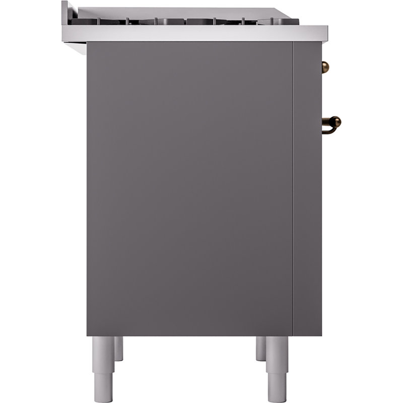 ILVE Nostalgie II 36 Dual Fuel Range, knobs, Graphite Matte/Bronze, Natural Gas