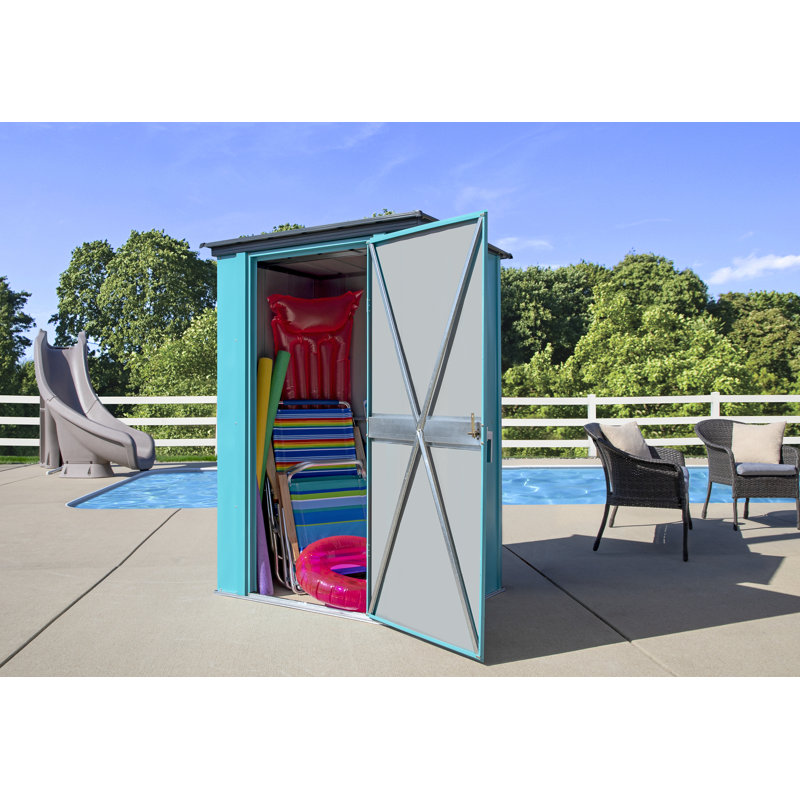 Spacemaker 4 ft. W x 3 ft. D Metal Vertical Storage Shed, Blue
