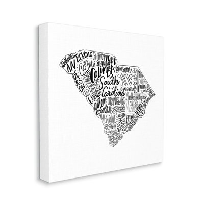 South Carolina State Cities - impression sur toile tendue