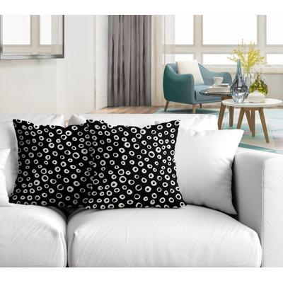 Polka Dots Outdoor Reversible Throw Pillow