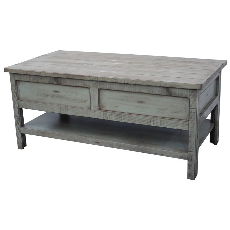 1 table basse Marceline, Bleu pâle rustique