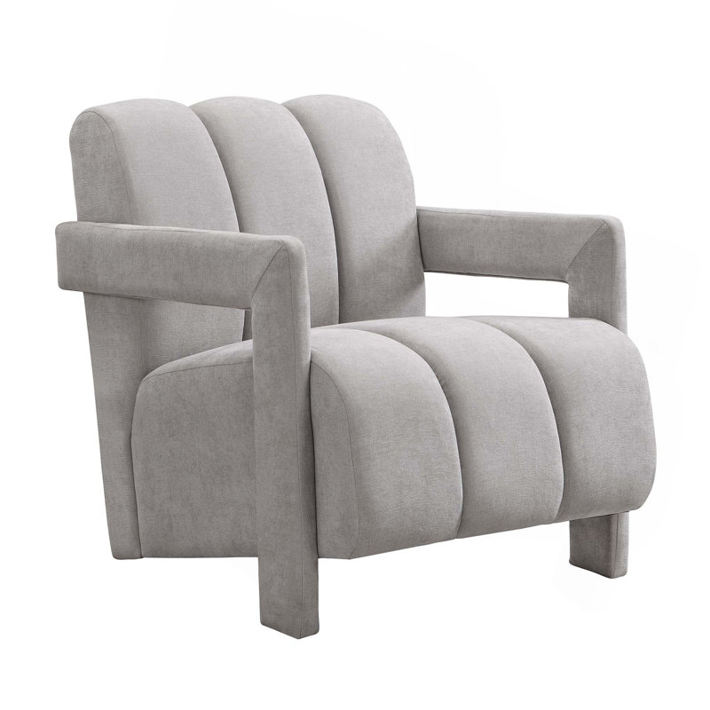 Ensemble de 2 fauteuils avec accoudoirs en forme de L et tissu en polyester 26,3 po, Polyester gris