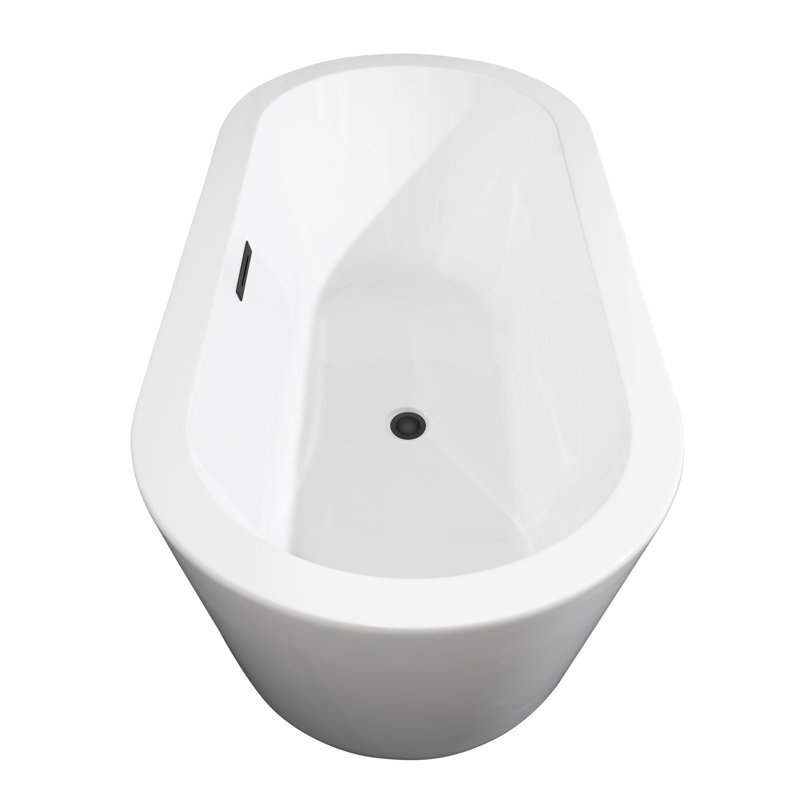 Mermaid 67'' x Soaking Acrylic Bathtub, Matte Black