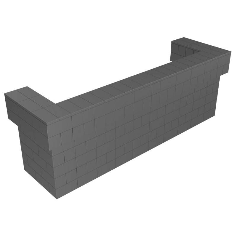 Ensemble de bar / comptoir en porte-à-faux 2 couches EverBlock, Blanc, H 43 po x l 126 po x P 24 po