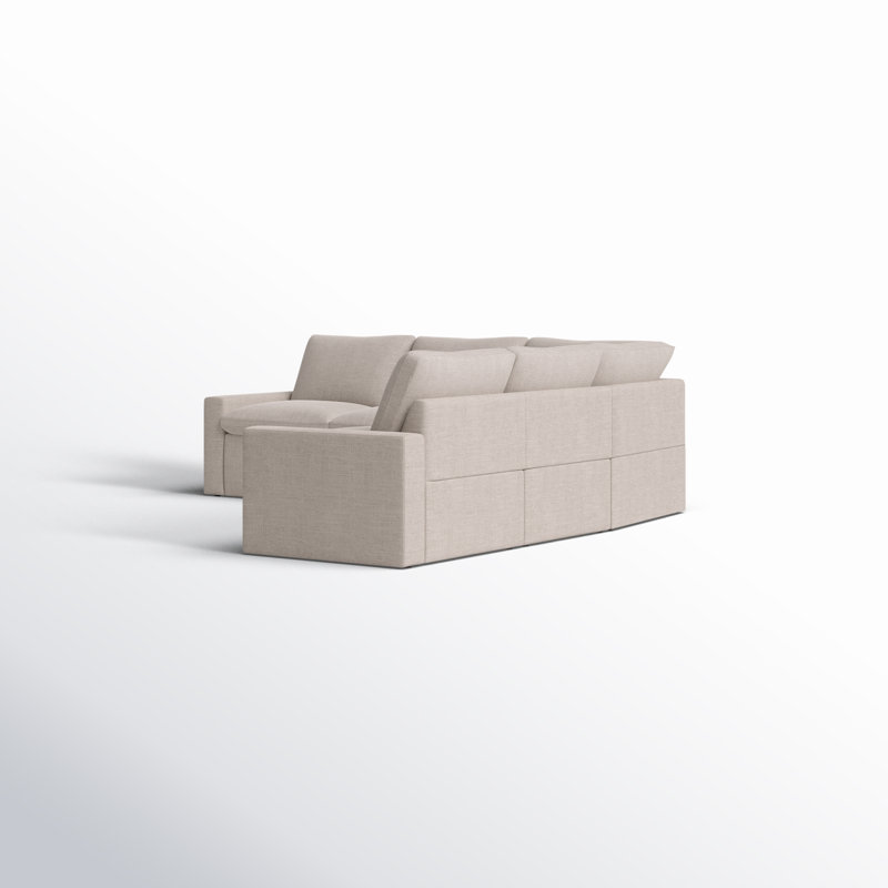 Tillery 5 - Piece Upholstered Sectional, Laken Stone Performance Weave