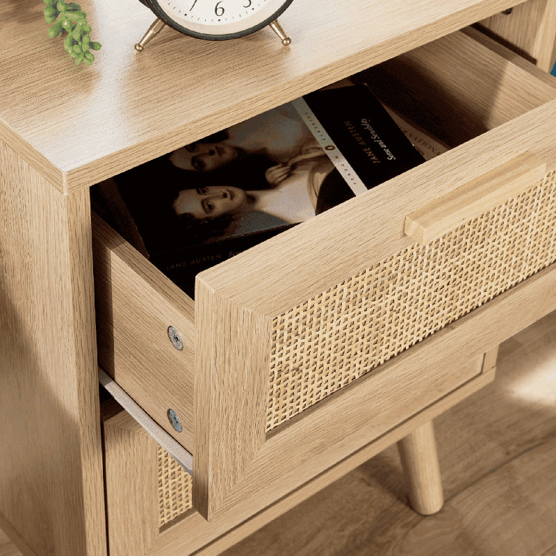 Anelise 40cm W Manufactured Wood Bedside Table, Brown