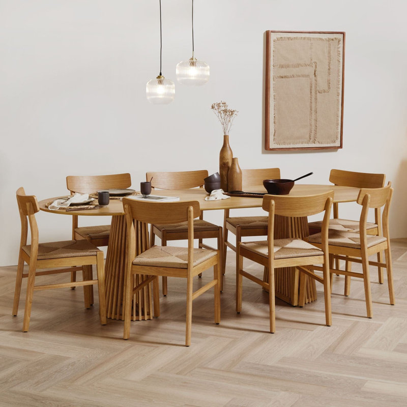 Landgrove Solid Wood Low Back Dining Chair, Oak