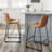 Yannet Counter Height Bar Stools, Modern Counter Stool Faux Leather Barstools with Back-113044278-112356430-102805452