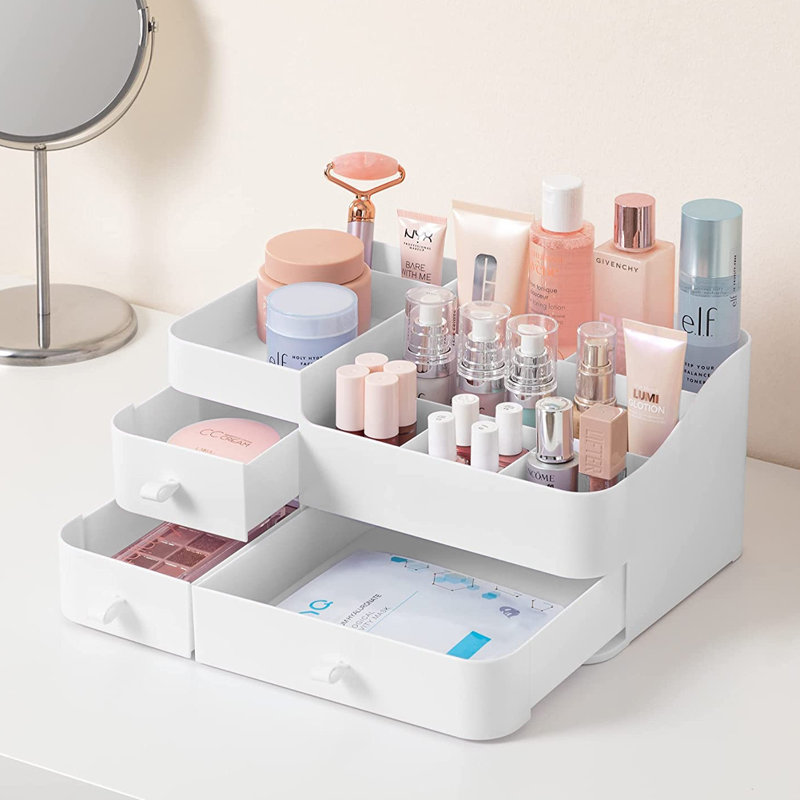 Small White Makeup Desktop Organizer