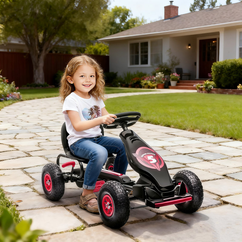 Nase Kids Pedal Go Kart, Red, 61cm H x 58cm W x 121cm L