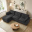 Canapé modulaire en L modulaire avec repose-pieds mobile, canapé rembourré en chenille confortable-818579324