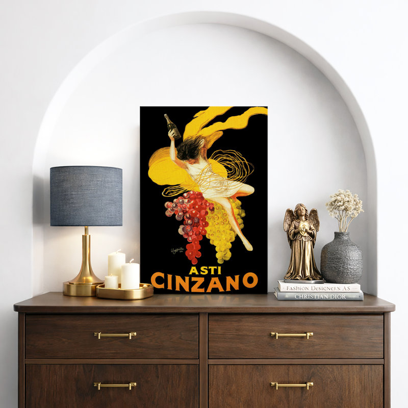 «Vintage Asti Cinzano Wine», affiche, publicité rétro italienne, impression sur toile encadrée, impression sur toile