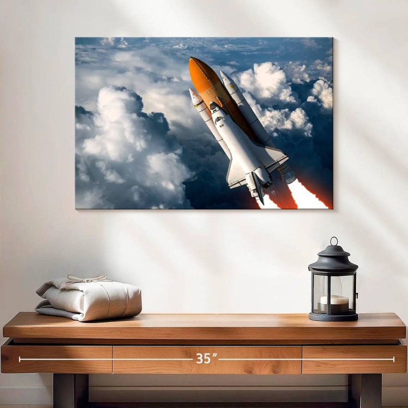 Oberle Cloudy Space Shuttle Flight, 16" H x 24" W