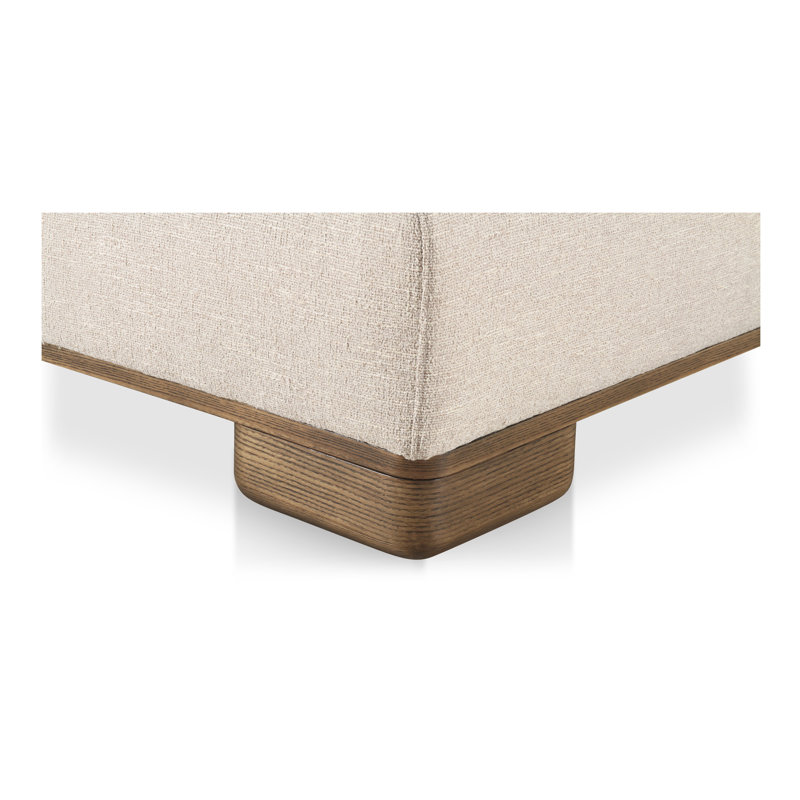 JUNE OTTOMAN PERFORMANCE FABRIC OATMEAL