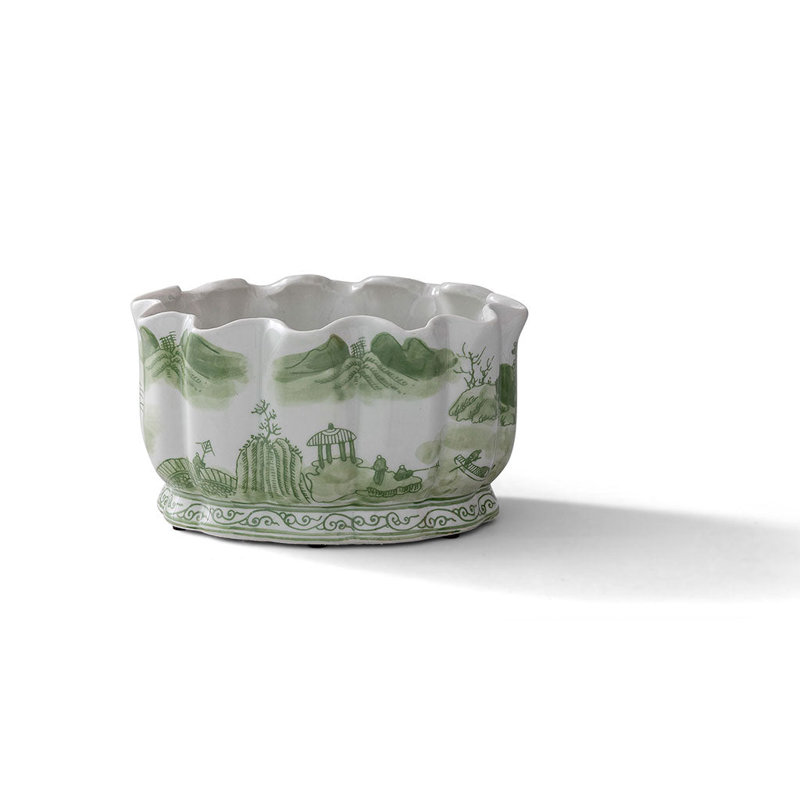 Green willow scallop planter