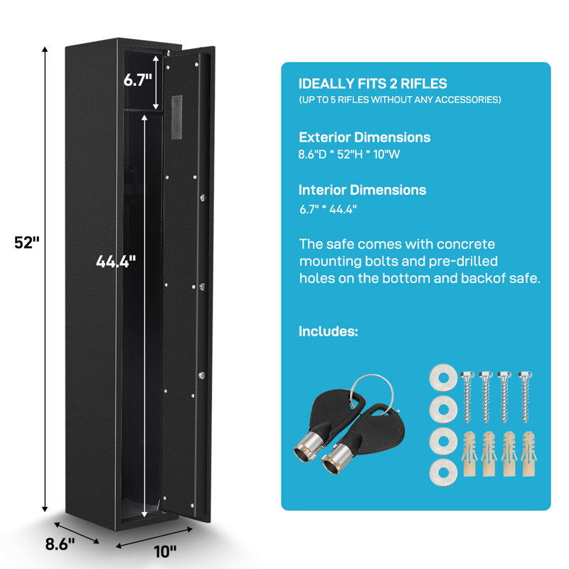 Gun Safe with Electronic Lock, 3 Gun, Ammo Shelf