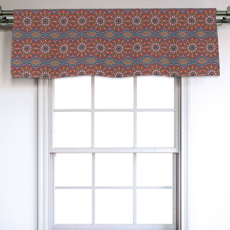 Sateen Ikat Ruffled Window Valance