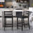 Wooden Bar Stools Set of 2 with Ergonomic Backrest and Footrest-865968864