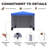 10' X 10' Pop Up Canopy Tent With 3 Sidewalls, Easy Outdoor Sun Shade, Portable Shelter Gazebo For Events, Parties And Camping (blue)-121651038