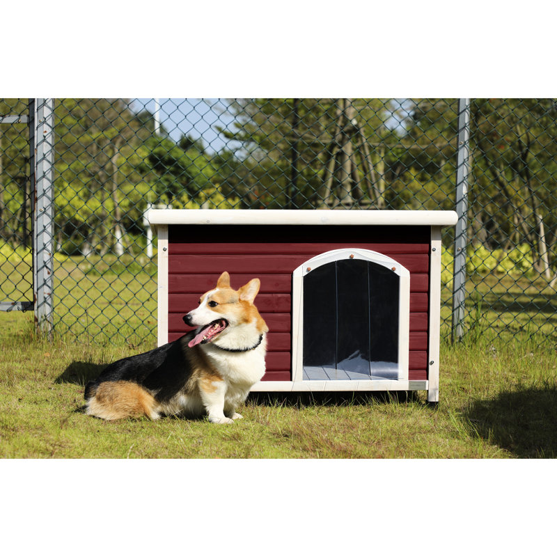 Niche pour chien en bois rouge moyen, Rouge