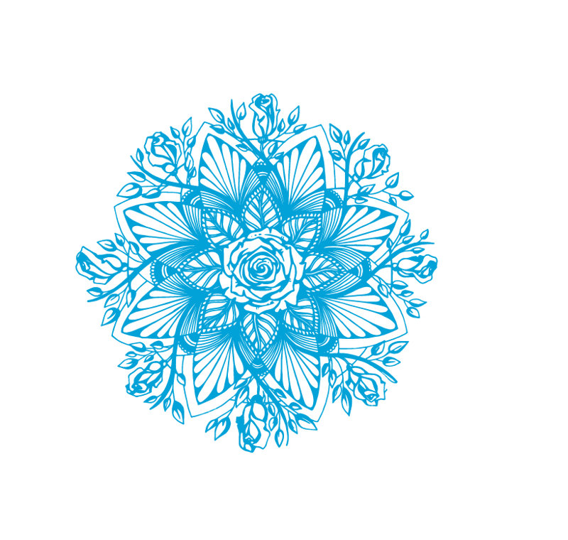 Décalcomanie murale Natazhat, Bleu givré