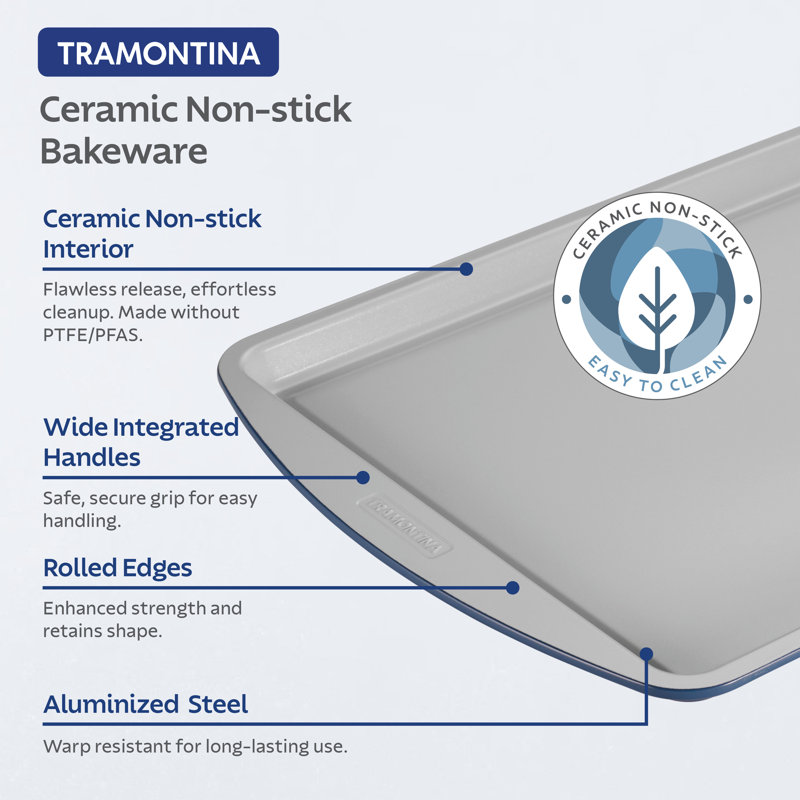 Tramontina Blue and Gray Ceramic Nonstick 6-Piece Bakeware Set