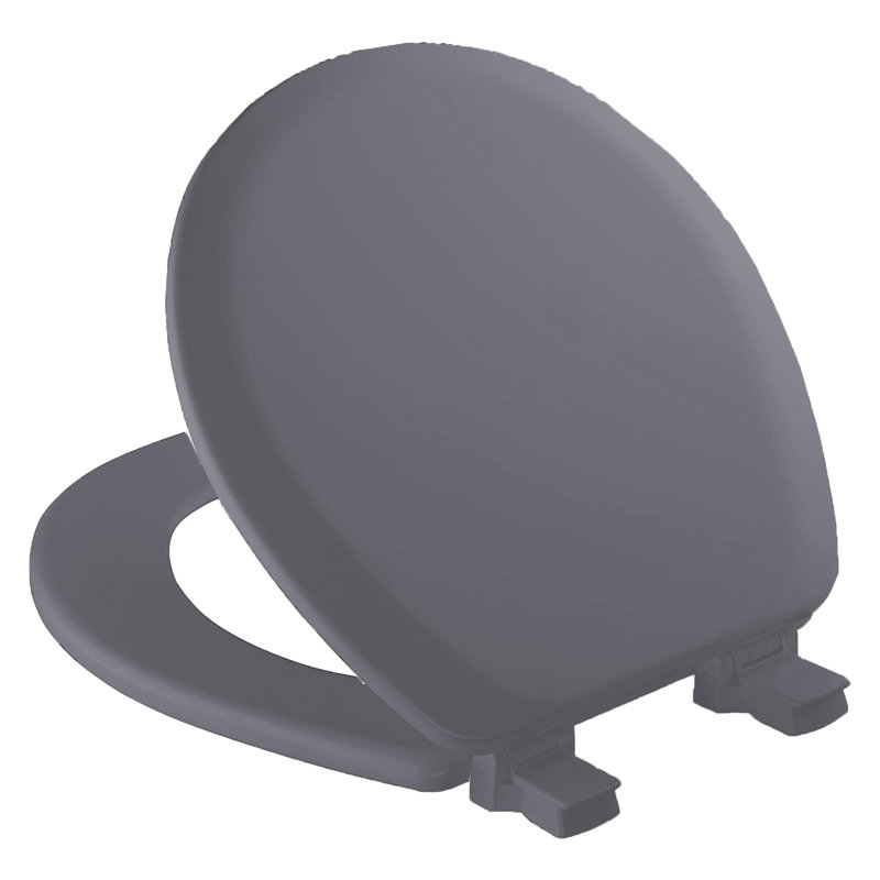 Round Molded Wood Toilet Seat 17 Inches, Gray