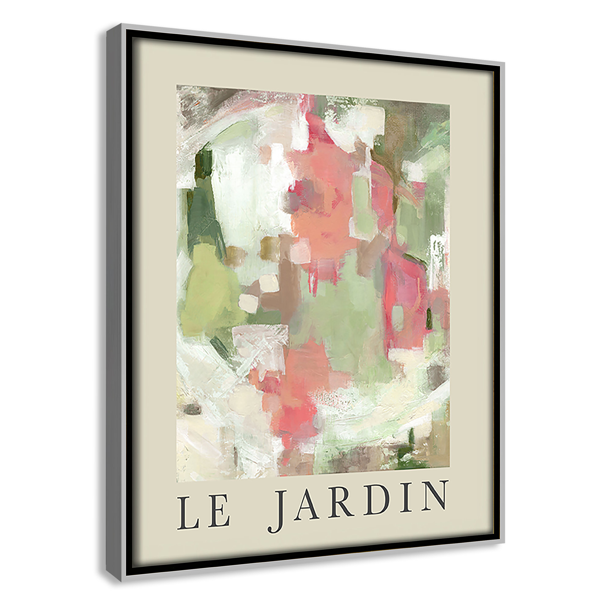 Botanical Poster Collection " Le Jardin " by Carol Robinson, Silver Floater Frame, No, 11.5" H x 9.5" W x 2" D
