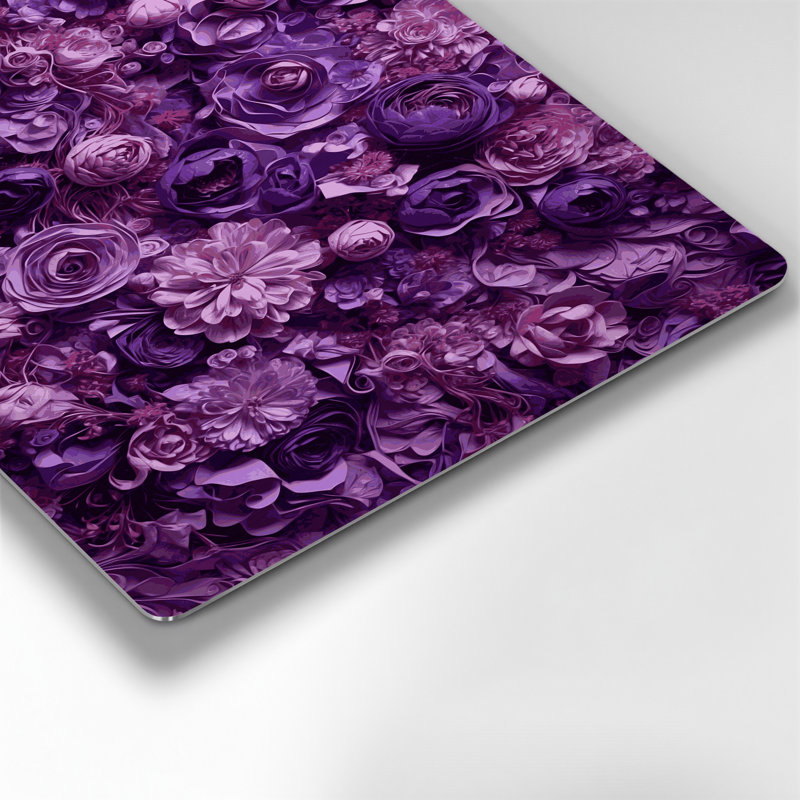 Abstrait floral 78, art mural en métal mauve