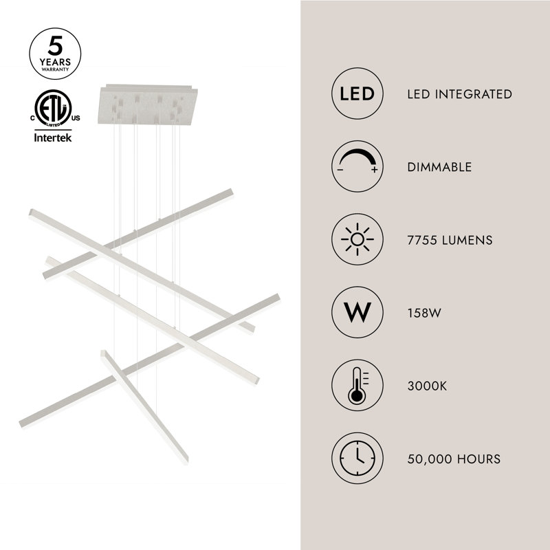 Vega 5 - Light Pendant, Brushed Nickel