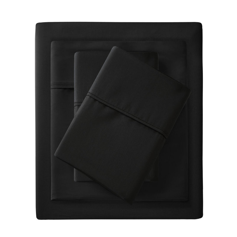 Ensemble de draps 4 pièces pour très grand lit - mélange de coton froissé, 18 po