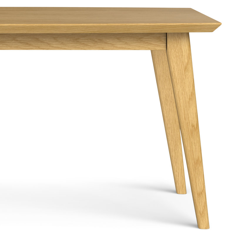Mid-Century Modern Oak Wood Rectangular Dining Table for Six