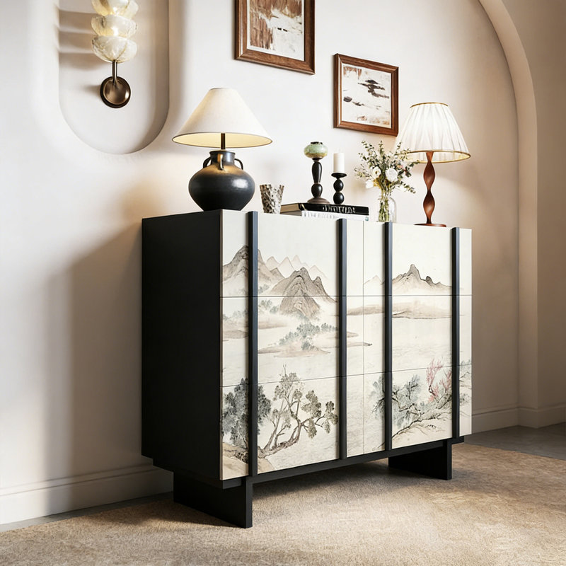 Commode de rangement compacte en bois massif pour la maison