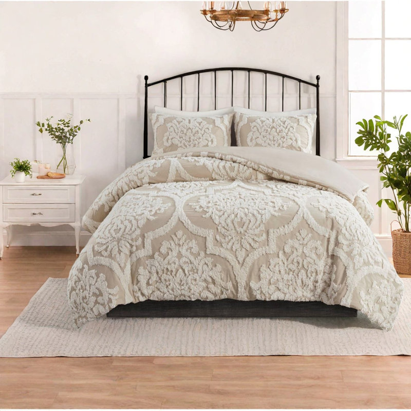 Luxury Cotton Chenille Bedding Set, Shabby Chic Style For Home