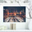 Dark Chicago Skyline And Railroad Cityscape - Wrapped Canvas Print-834513571-827390844