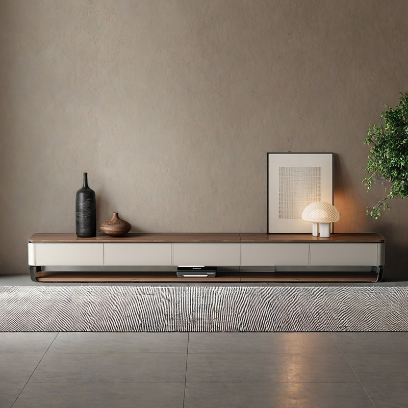 Meuble télé de luxe de style moderne, H 15,7 po x L 118,1 po x l 15,7 po