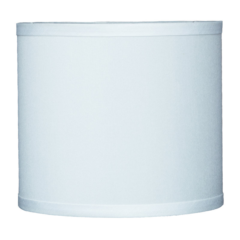 Ganya Silk Drum Lamp Shade, Off White, 10" H x 14" W x 14" D