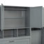 Lit escamotable Murphy avec placard, tiroirs et bureau, conception compacte pour une vie urbaine moderne et une utilisation multifonctionnelle.