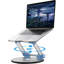 Height Adjustable Rolling Laptop Desk Cart - Ergonomic Mobile Standing Desk for Home Office, Gaming & Studio, Foldable Aluminum Laptop Table with Locking Wheels & 360° Swivel, Silver