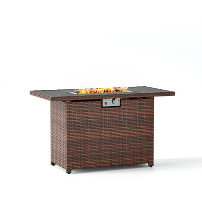 Tremonte Rectangle Stainless Steel Propane Fire Pit Table with Hidden Fuel Tank