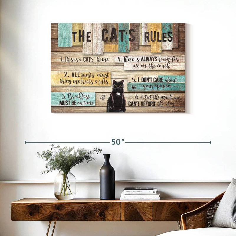 The Cat's Rules, 24" H x 36" W