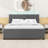 Wood Upholstered Platform Bed with Trundle and Headboard-45343382-45343385
