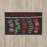 Santa Is Coming 1'8" x 2'9" Black Area Rug