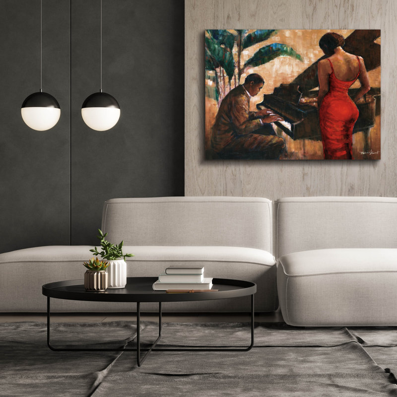 «Enchanting Keys» par Monica Stewart, H 40 po x l 54 po x P 1,5 po