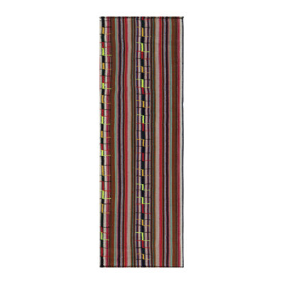 1950S Vintage Chaput Kilim Rug In Red And Brown, Multicolor Stripe Patterns