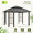 11 Ft. X 13 Ft. Gray Octagonal Gazebo With Double-Roofed Hardtop And Screen