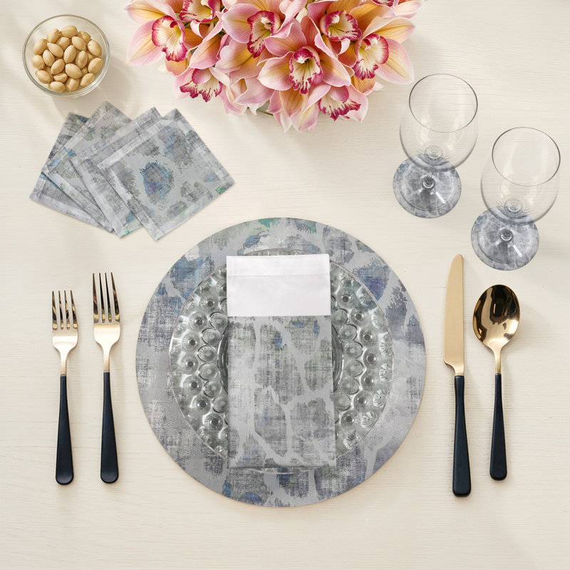 Sous-verres ronds en cuir girafe Opulence, Opulence