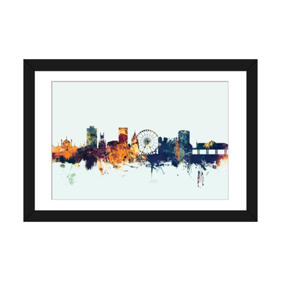 Reproduction d'art sur toile tendue Skyline Series: Brighton, Angleterre, Royaume-Uni